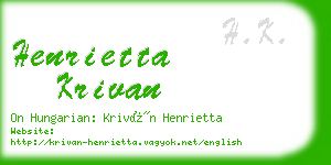 henrietta krivan business card